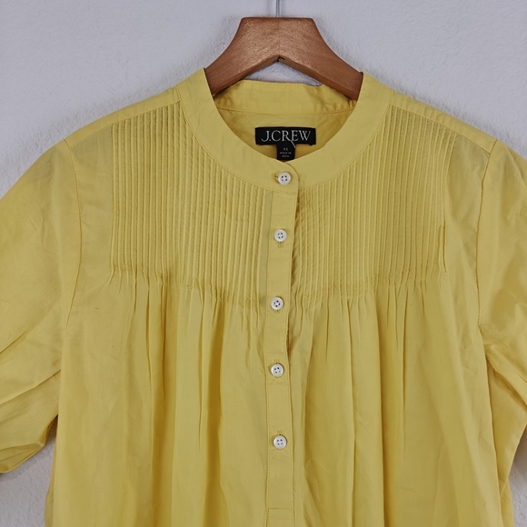 J. CREW Short-sleeve mini shirt-dress in cotton poplin Classic Yellow Size XS - Picture 9 of 16